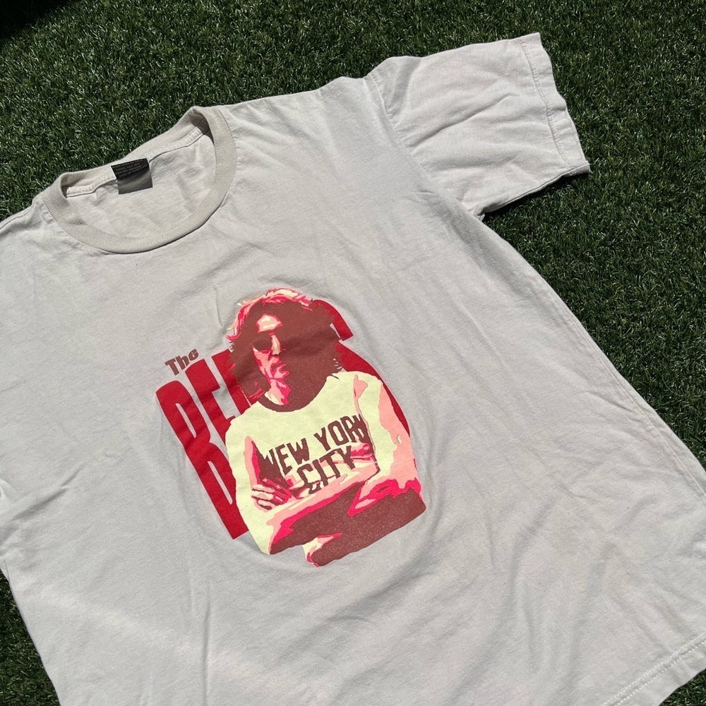 VTG 00’s John Lennon Beatles Tan Shirt - Picture 4 of 5